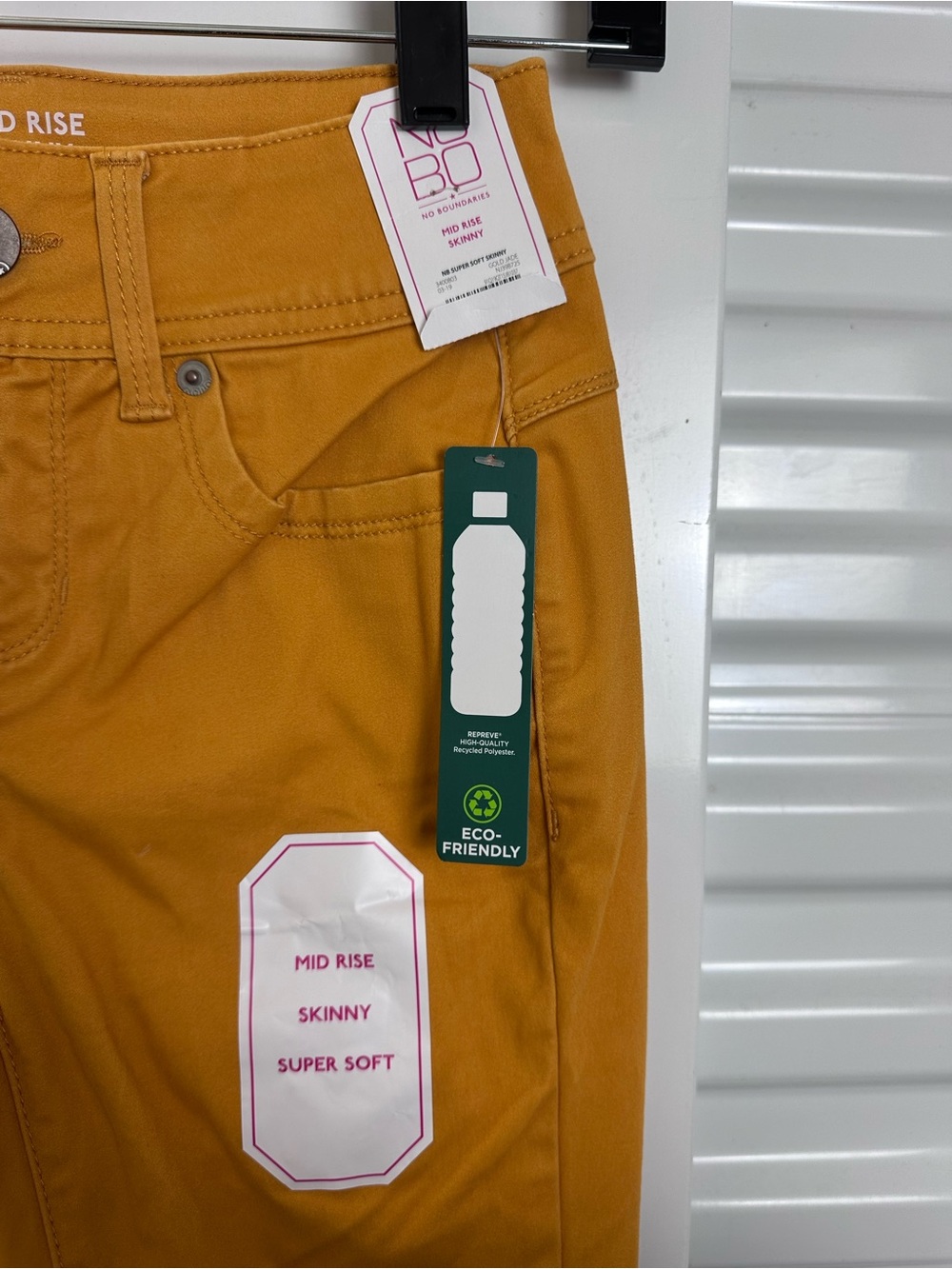 NOBO Mustard Mid Rise Skinny Jeans - Vibrant Yellow - Picture 3 of 7